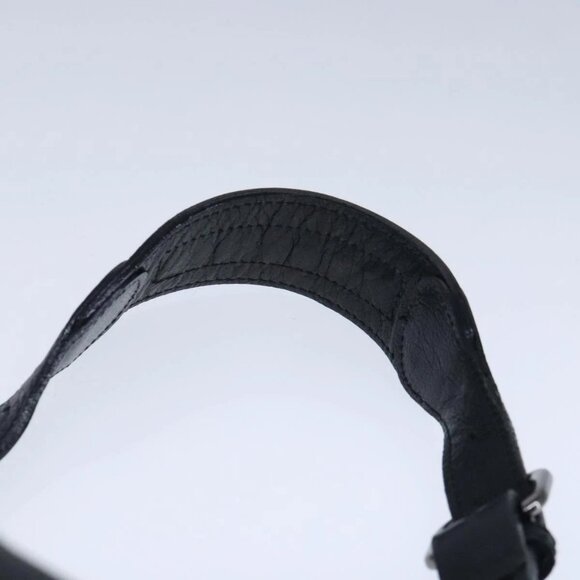 BURBERRY Nova Check Blue Label Shoulder Bag Wool Leather Black Auth 102387 - Picture 8 of 16